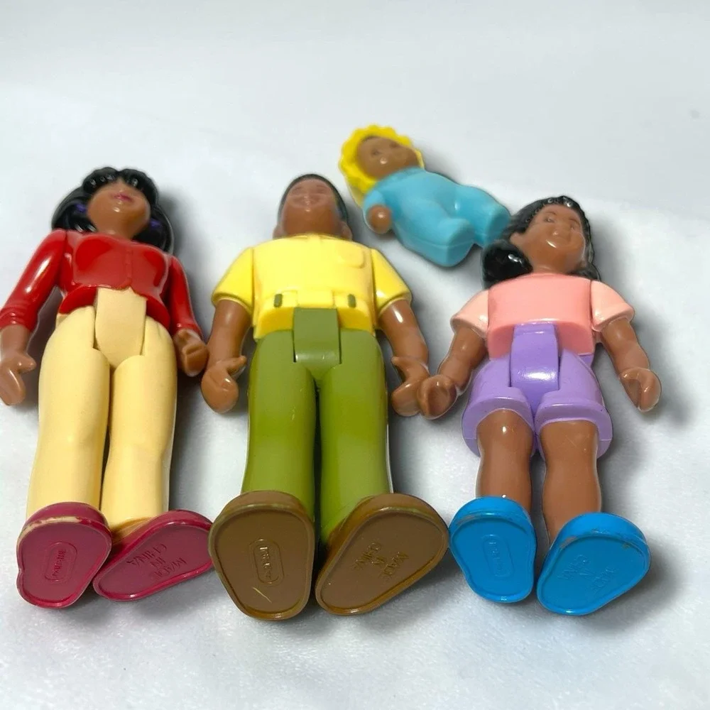 4 Vintage Little Tikes Grand Mansion Dollhouse African American Family Figures